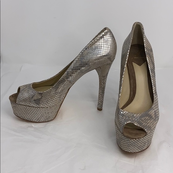 Brian Atwood Sz 40.5 BFBambola Peep Toe High Heels - Picture 6 of 13